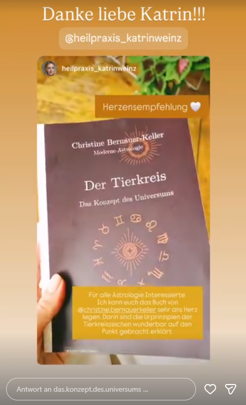 Instagram-Story Empfehlung zum Buch von @heilpraxis_katrinweinz